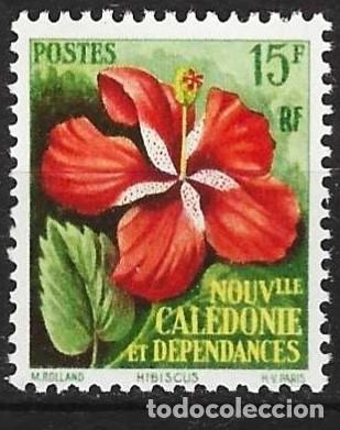 Sellos: Nueva Caledonia 1958 - Mi 362 - YT 289 - Flores - MNH**