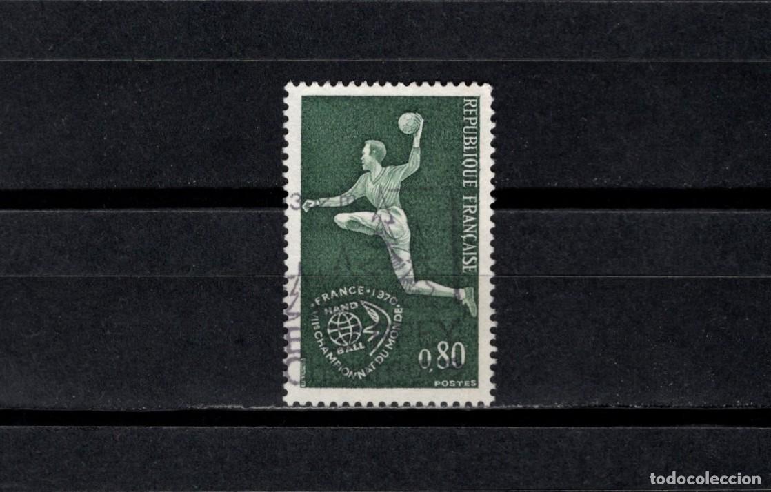 Sellos: Sello usado. 7&ordm; Campeonato Mundo de Balonmano. Sello de 0,80 francos. 1970. Yvert 1629.