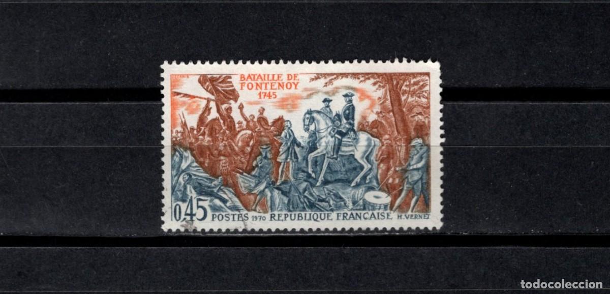 Sellos: Sello usado. Batalla de Fontenoy (1745). Sello de 0,45 francos. 1970. Yvert 1657.