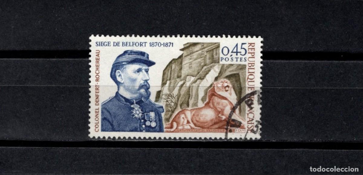 Sellos: Sello usado. Asedio de Belfort (1870-1871). Sello de 0,45 euros. 1970. Yvert 1660.