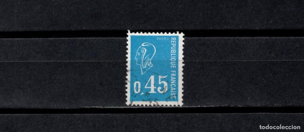 Sellos: Sello usado. Marianne de B&eacute;quet. Sello de 0,45 francos. 1971. Yvert 1663.