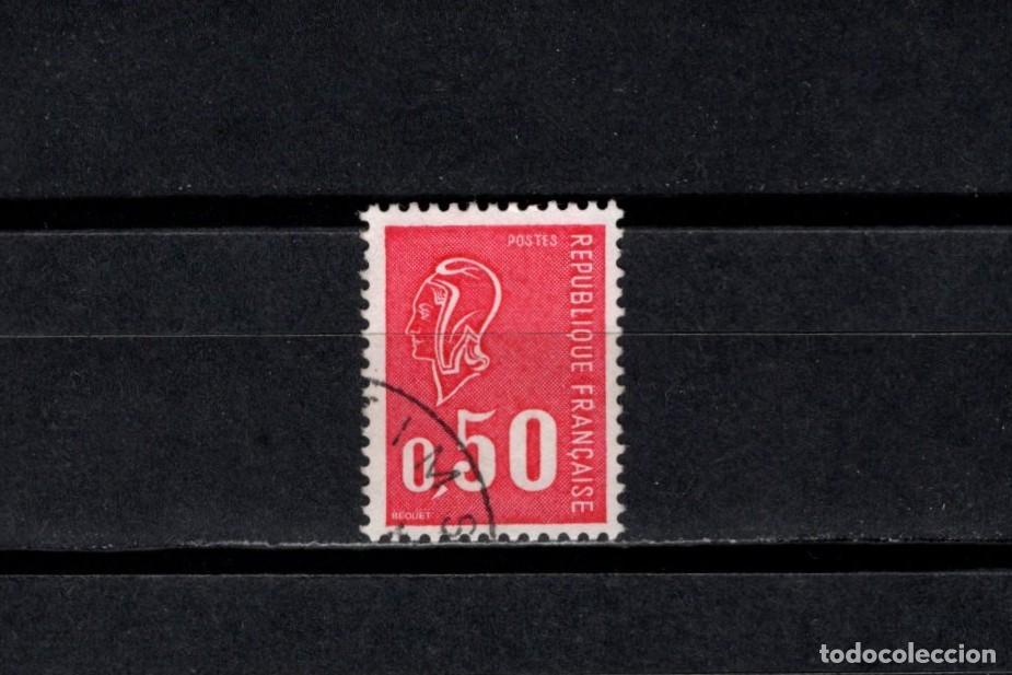 Sellos: Sello usado. Marianne de B&eacute;quet. Sello de 0.50 francos. Sin bandas fosforo. 1971. Yvert 1664.