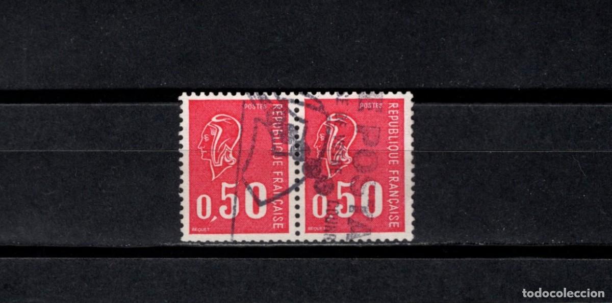 Sellos: Sello usado. Marianne de B&eacute;quet. Sello de 0.50 francos. Sin bandas fosforo. 1971. Yvert 1664.