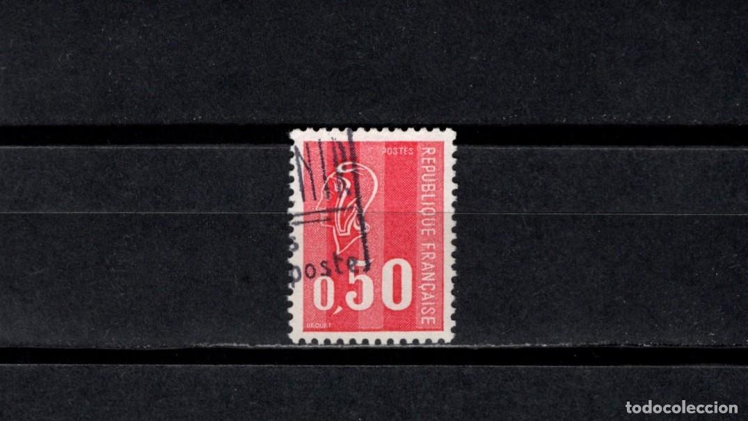 Sellos: Sello usado. Marianne de B&eacute;quet. Sello de 0.50 francos. Con bandas fosforo. 1971. Yvert 1664.