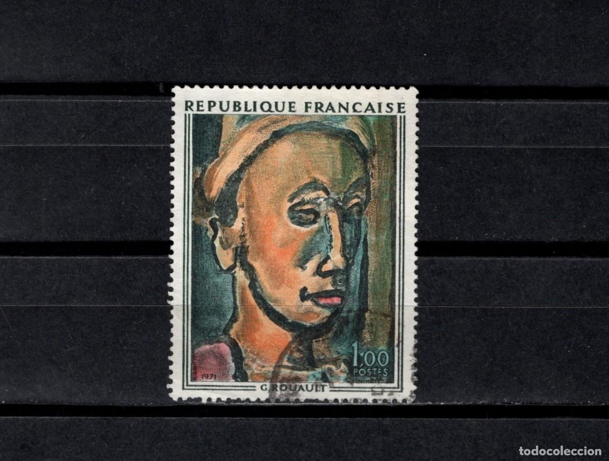 Sellos: Sello usado. Arte Frances. &rdquo;El sue&ntilde;o vac&iacute;o&rdquo;. Rouault. Sello de 1 franco. 1971. Yvert 1673.