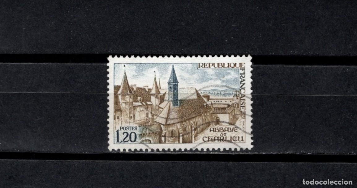 Sellos: Sello usado. Abadia de Charlieu. Sello de 1,20 francos. 1972. Yvert 1712.