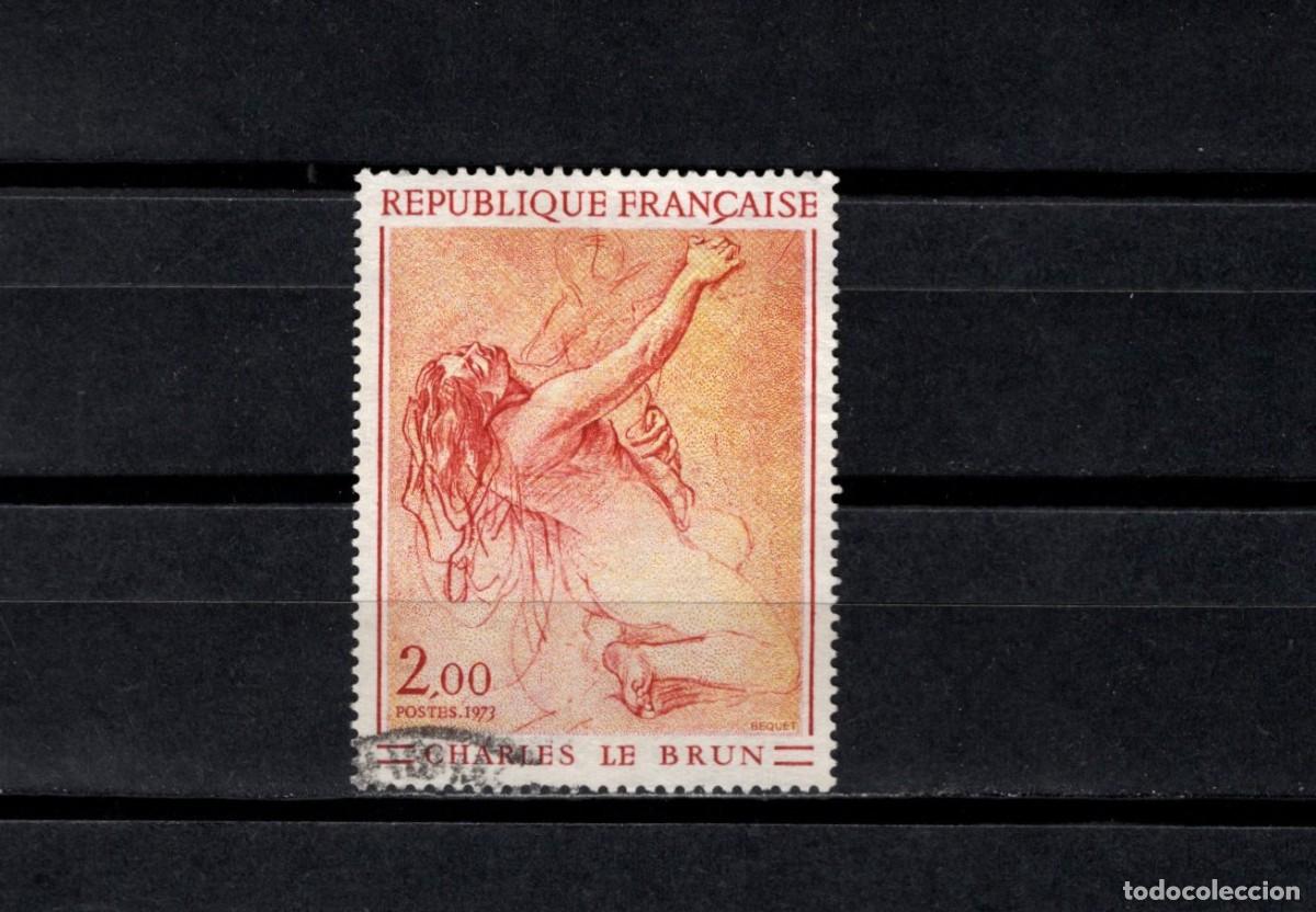 Sellos: Sello usado. Arte frances. Estudio de mujer arrodillada (Charles Le Brun). 1973. Yvert 1742.