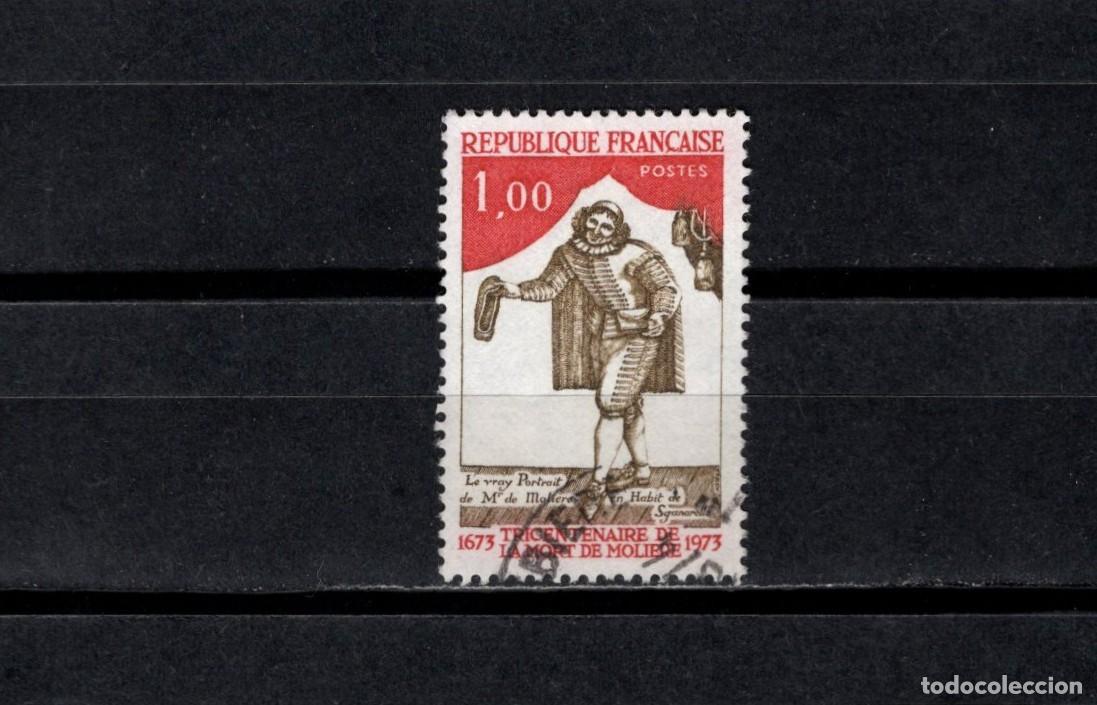 Sellos: Sello usado. Tercer Cent&ordm; Muerte de Moliere. Sello de 0.90 francos. 1973. Yvert 1771.