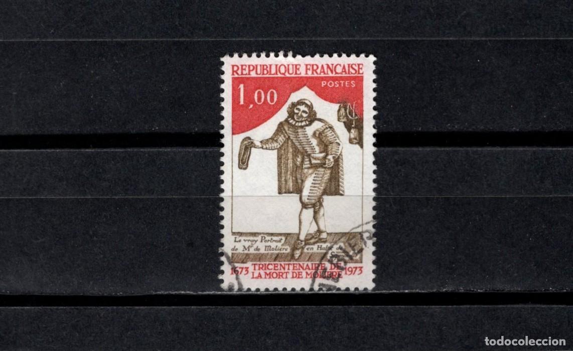 Sellos: Sello usado. Tercer Cent&ordm; Muerte de Moliere. Sello de 0.90 francos. 1973. Yvert 1771.