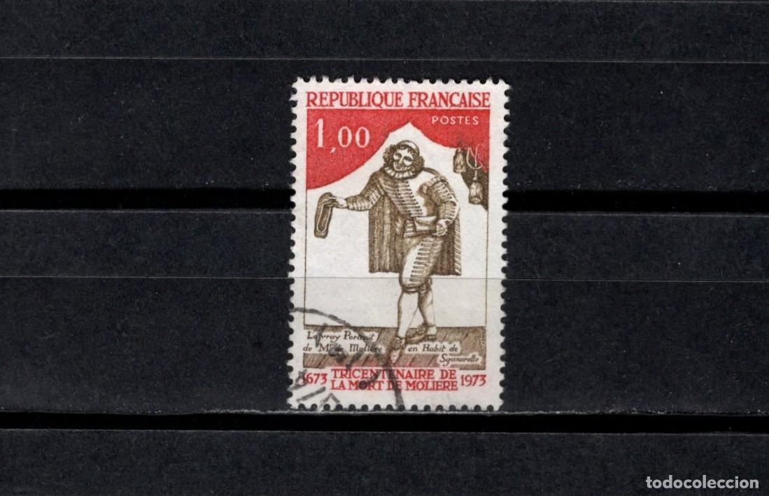 Sellos: Sello usado. Tercer Cent&ordm; Muerte de Moliere. Sello de 0.90 francos. 1973. Yvert 1771.