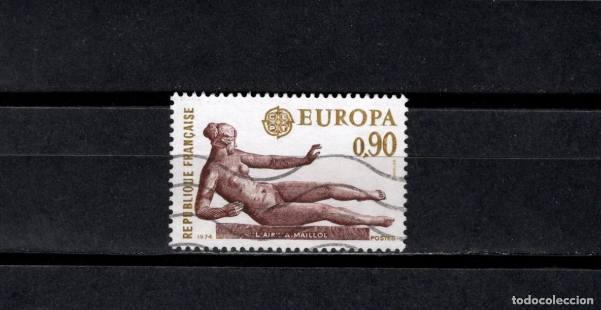 Sellos: Sello usado. Esculturas. &rdquo;El Aire&rdquo; (Maillol). Sello de 0,90 francos. 1974. Yvert 1790.