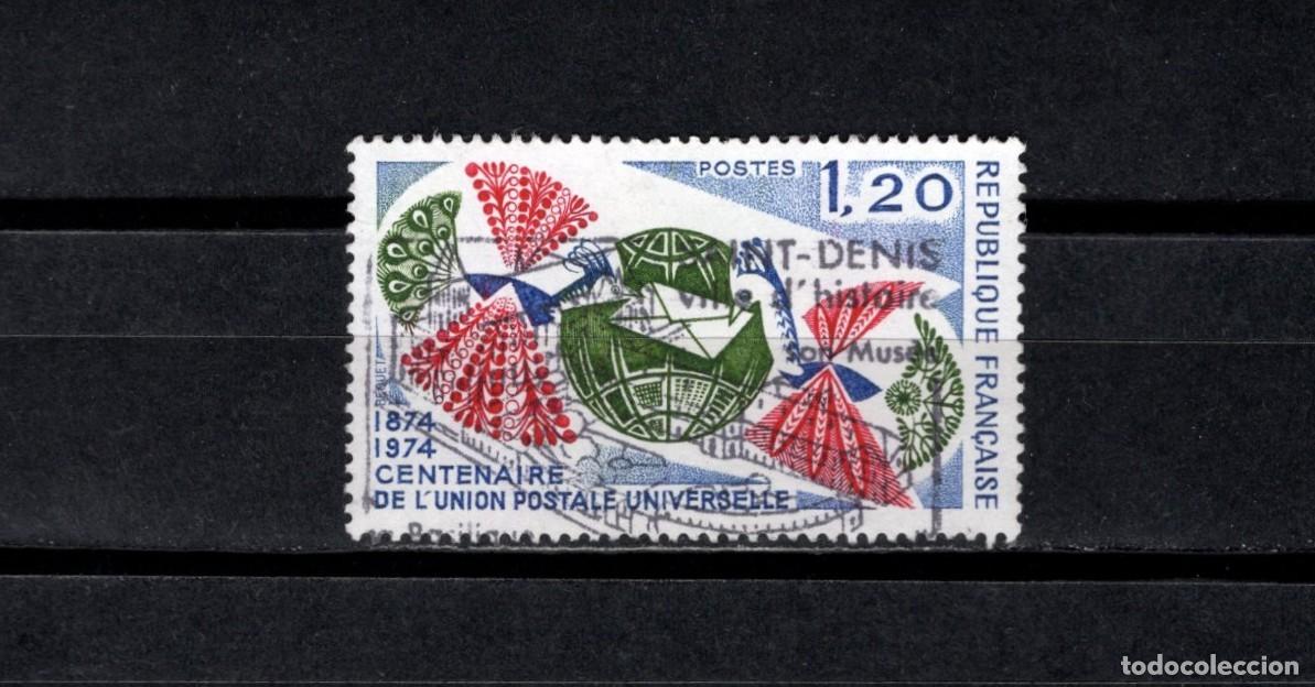 Sellos: Sello usado. 100 Aniv&ordm; Union Postal Universal. Sello de 1,20 francos. 1974. Yvert 1817.