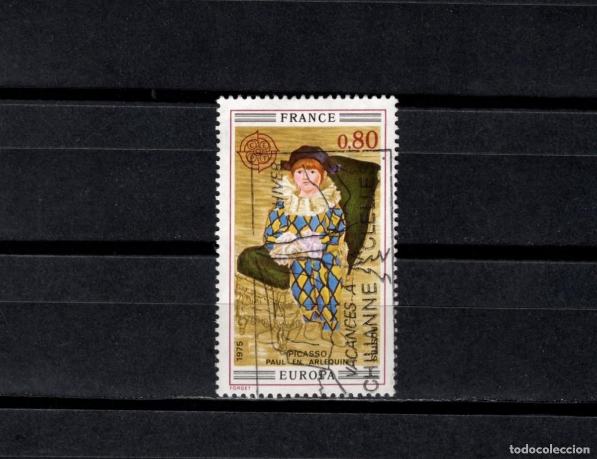 Sellos: Sello usado. &rdquo;Paul en Arlequ&iacute;n&rdquo;(Pablo Picasso). Sello de 0,80 francos. 1975. Yvert 1840.