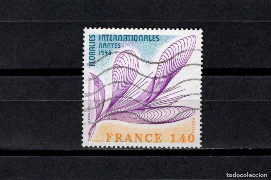 Sellos: Sello usado. Exposicion Internacional Flores (Nantes). Sello de 1,40 francos. 1977. Yvert 1931.