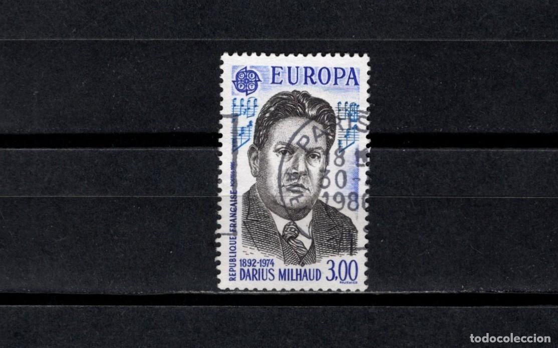 Sellos: Sello usado. Europa. Darius Milhaud. Sello de 3 francos. 1985. Yvert 2367.