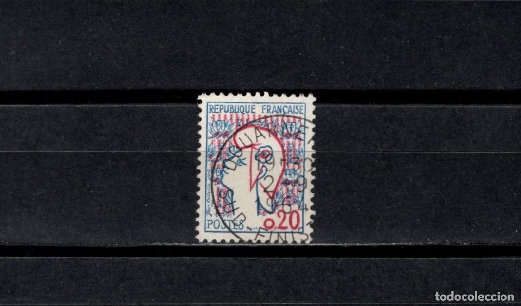 Sellos: Sello usado. Francia. 1961. Marianne de Cocteau. Sello de 0.20 francos. 1961. Yvert 1282.