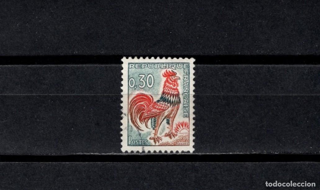 Sellos: Sello usado.Gallo de Decaris. Sello de 0,25 francos. 1962. Yvert 1331.