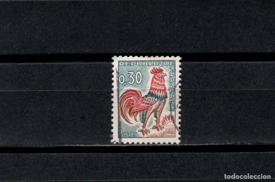 Sellos: Sello usado.Gallo de Decaris. Sello de 0,25 francos. 1962. Yvert 1331.