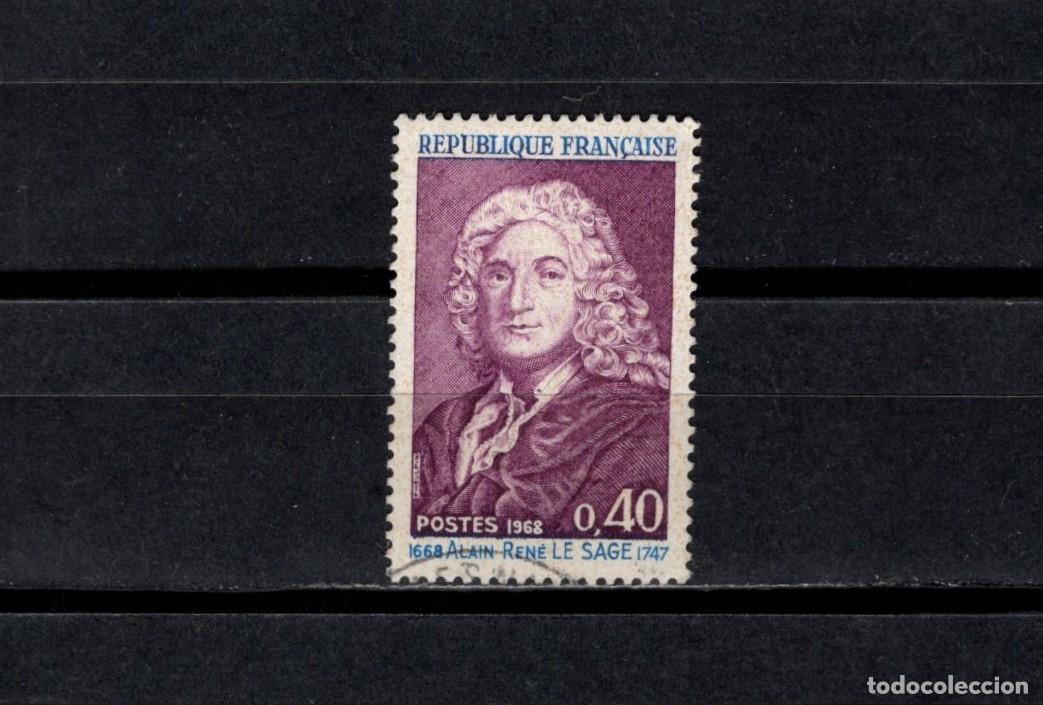 Sellos: Sello usado. 300 a&ntilde;os nacimiento de Alain-Ren&eacute; Lesage. Sello de 0,40 francos. 1968. Yvert 1558.