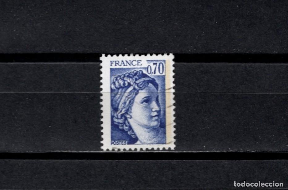 Sellos: Sello usado. Sabine de Gandon. Sello de 0,70 francos. Banda de fosforo. 1979. Yvert 2056.