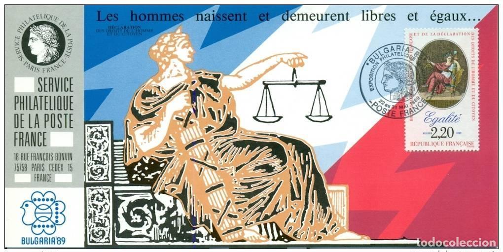 Sellos: 057 Mapa oficial Exposici&oacute;n Bulgaria 1989 Declaraci&oacute;n de los Derechos Humanos