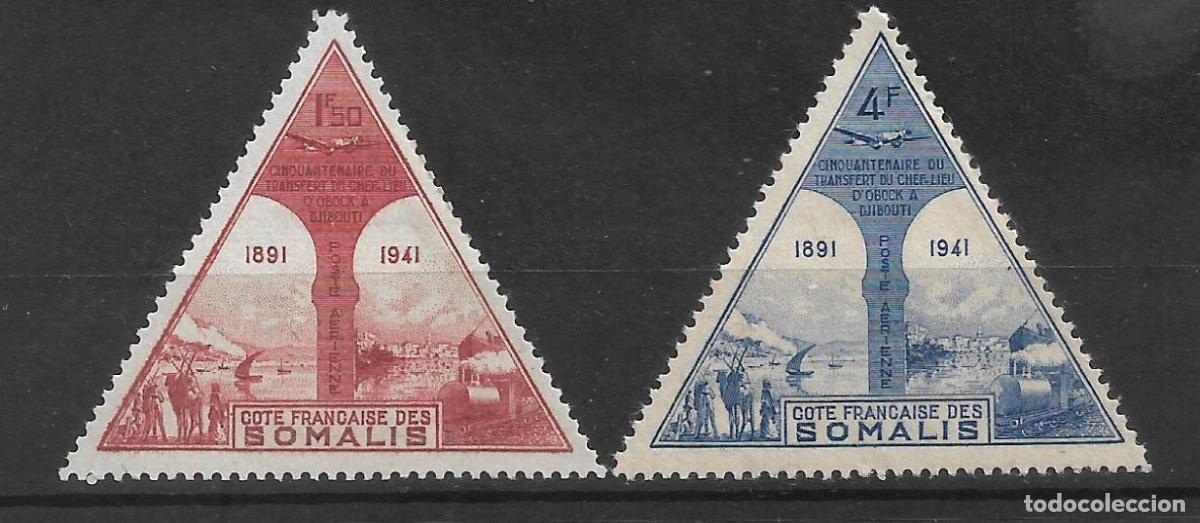 Sellos: francia somalia a&ntilde;o 1943 completa * mh correo aereo - 34/26