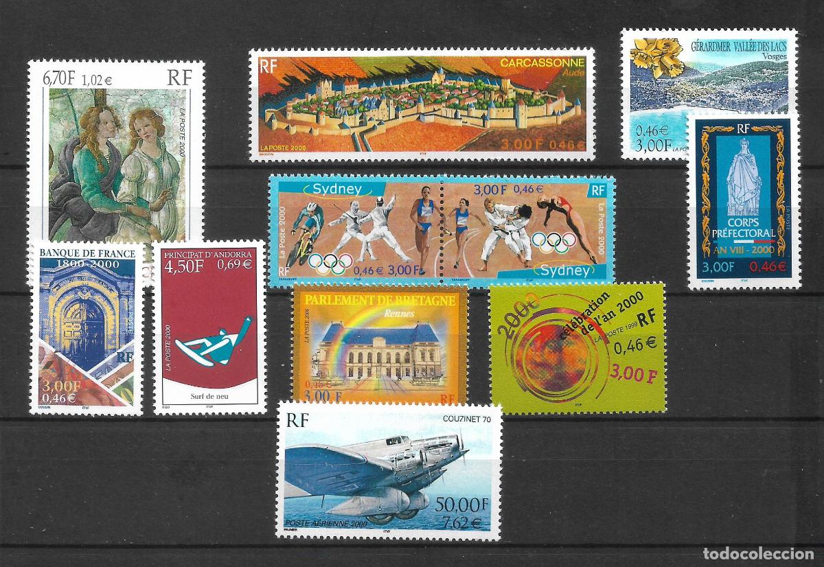 Sellos: francia a&ntilde;o 2000 lote 10 series completas ** mnh - 4/58