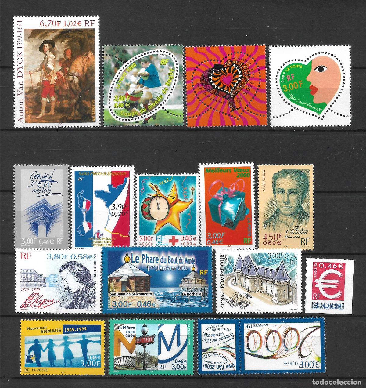 Sellos: francia a&ntilde;o 1999 lote 16 series completas ** mnh - 4/50