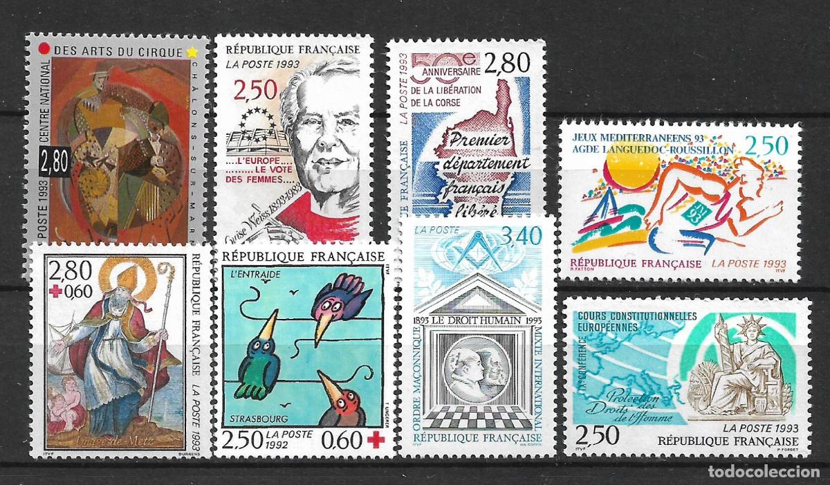 Sellos: francia a&ntilde;o 1993 lote 8 series completas ** mnh - 34/6