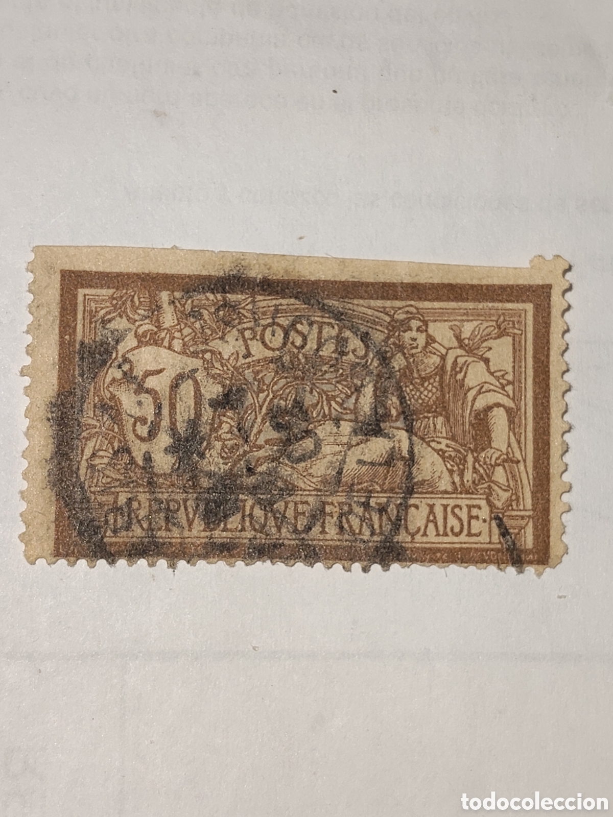 Sellos: Sello de Francia Alegor&iacute;a Libertad,Paz y Comercio 1900 usado
