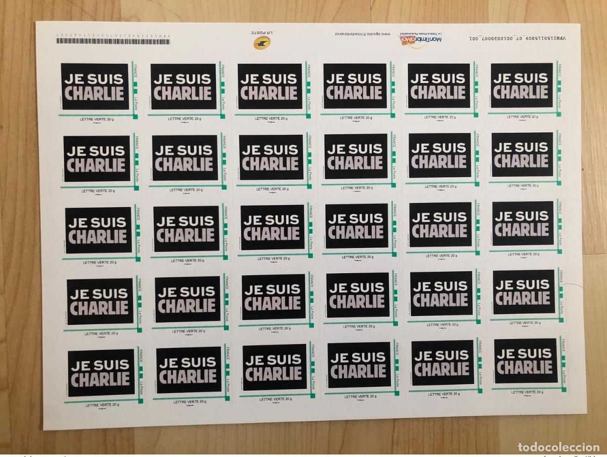 Sellos: Francia 2015 Montimbramoi Private Board &laquo;Je Suis Charlie&raquo; Hebdo Attentat