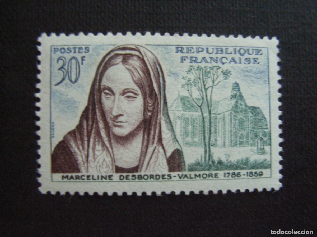 Sellos: FRANCIA N&ordm; YVERT 1214** A&Ntilde;O 1959. CENTENARIO MUERTE DE MARCELINE DESBORDES-VALMORE. CON CHARNELA