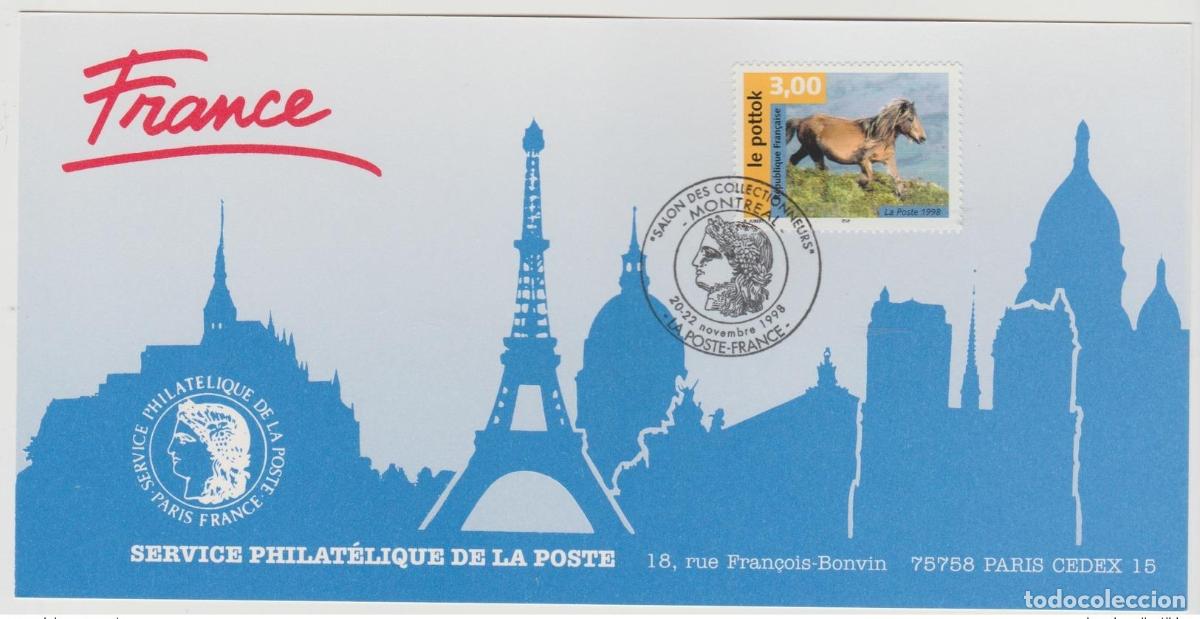 Sellos: 161 Mapa oficial de la Exposici&oacute;n Montreal 1998 Francia FDC le Pottok Cheval Horse