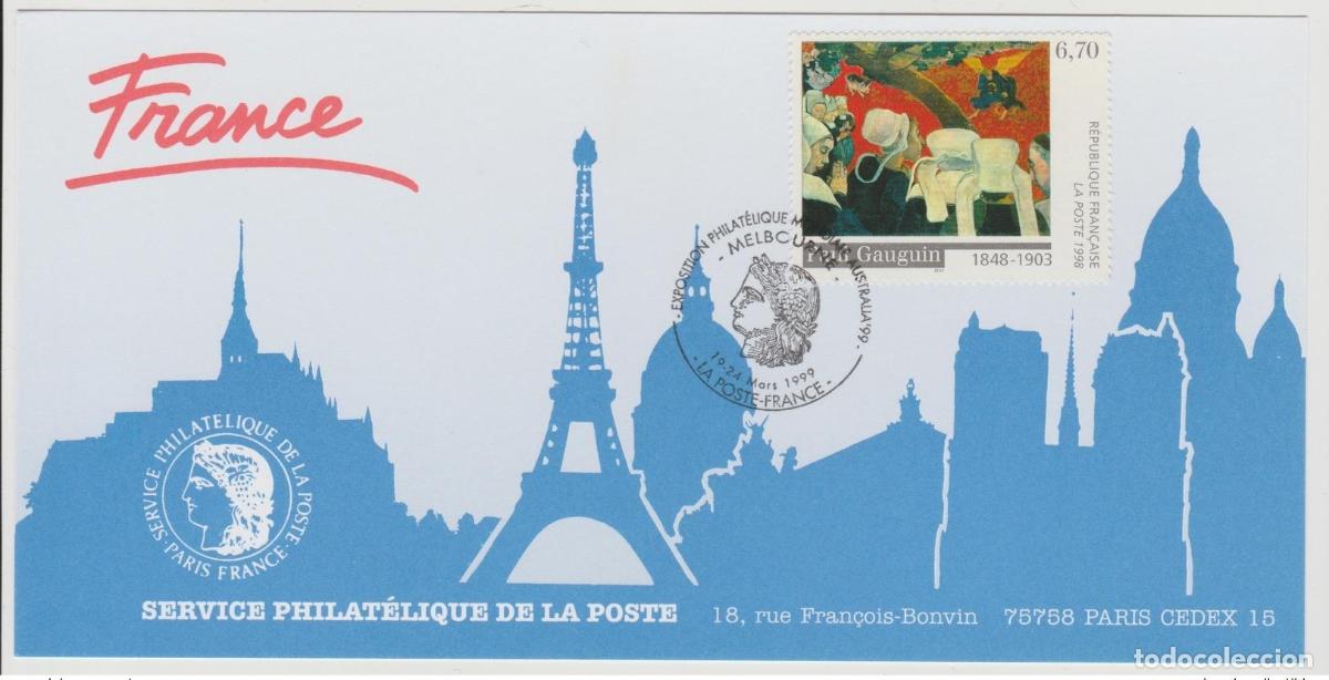 Sellos: 162 Exposici&oacute;n oficial de mapas Melbourne Australia 1999 Francia FDC Gauguin Art
