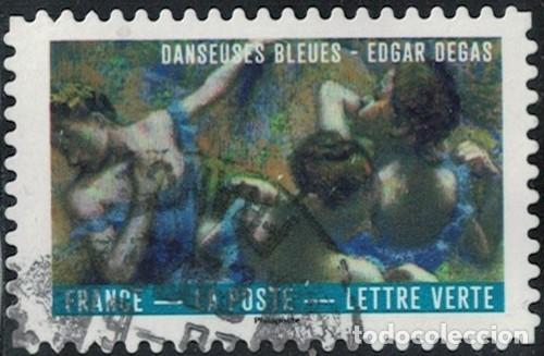 Sellos: Francia 2026 Oblit&eacute;r&eacute; Used Le Bleu dans l'Art Danseuses bleues Edgar Degas Y&T FR 2666 SU