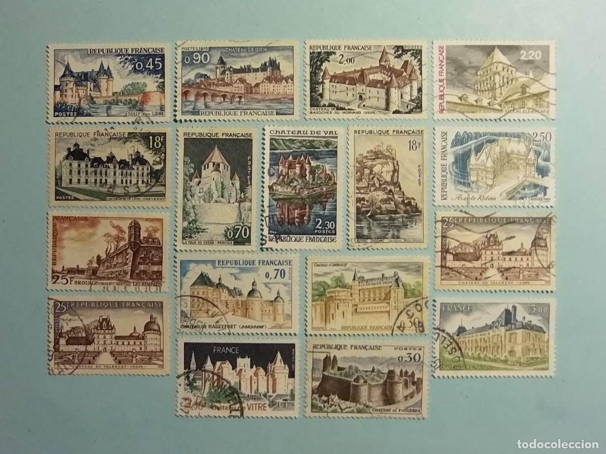 Sellos: FRANCIA - CASTILLOS - LOTE 17 SELLOS.