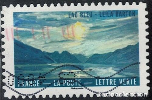 Sellos: Francia 2026 Oblit&eacute;r&eacute; Used Le Bleu dans l'Art Lac Bleu Leila Barton Y&T FR2665 SU