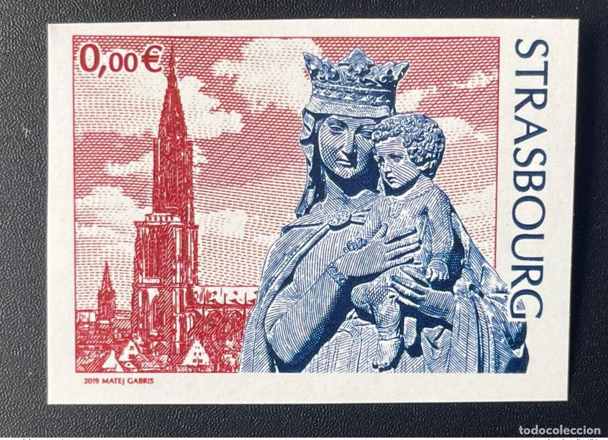 Sellos: Francia 2019 - Vignette ND IMPERF 0&euro; ESTRASBURGO Catedral de M&uuml;nster Matej Gabris