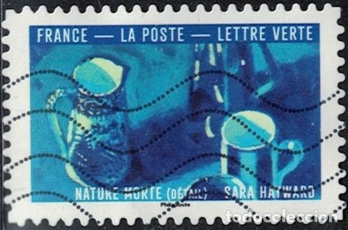 Sellos: Francia 2026 Oblit&eacute;r&eacute; Used Le Bleu dans l'Art Nature morte d&eacute;tail Sara Hayward Y&T FR 2658