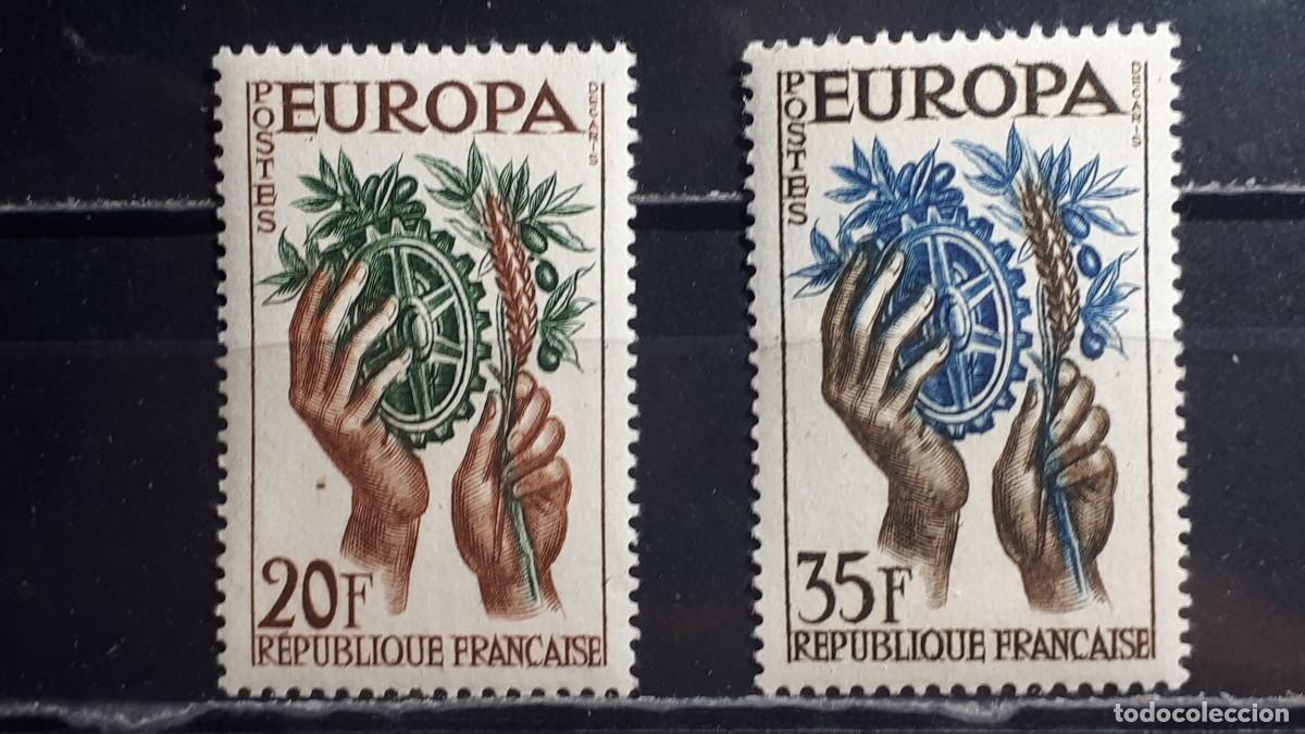 Sellos: FRANCIA. A&Ntilde;O 1957. **. YVERT 1122/3