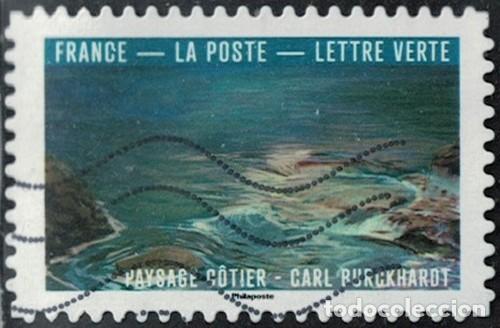 Sellos: Francia 2026 Oblit&eacute;r&eacute; Used Le Bleu dans l'Art Paysage c&ocirc;tier Carl Burckhardt Y&T FR 2661