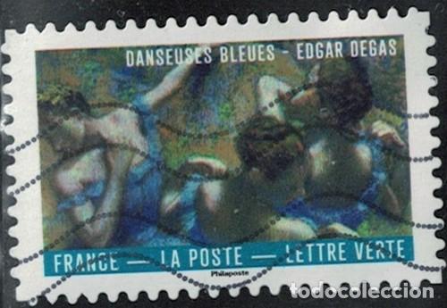 Sellos: Francia 2026 Oblit&eacute;r&eacute; Used Le Bleu dans l'Art Danseuses bleues Edgar Degas Y&T FR 2666