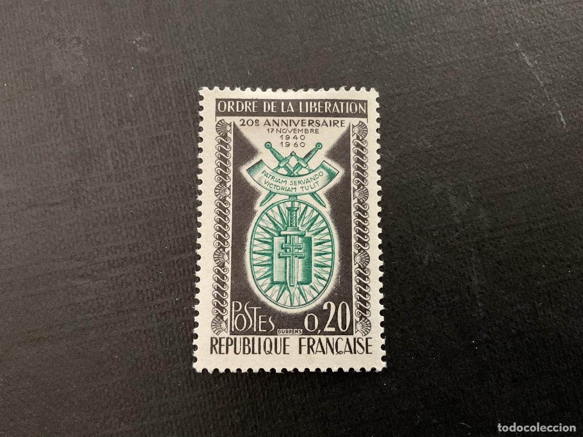 Sellos: FRANCIA N&ordm; YVERT 1272** A&Ntilde;O 1960. 20 ANIVERSARIO ORDEN DE LA LIBERACION. SELLO CON CHARNELA