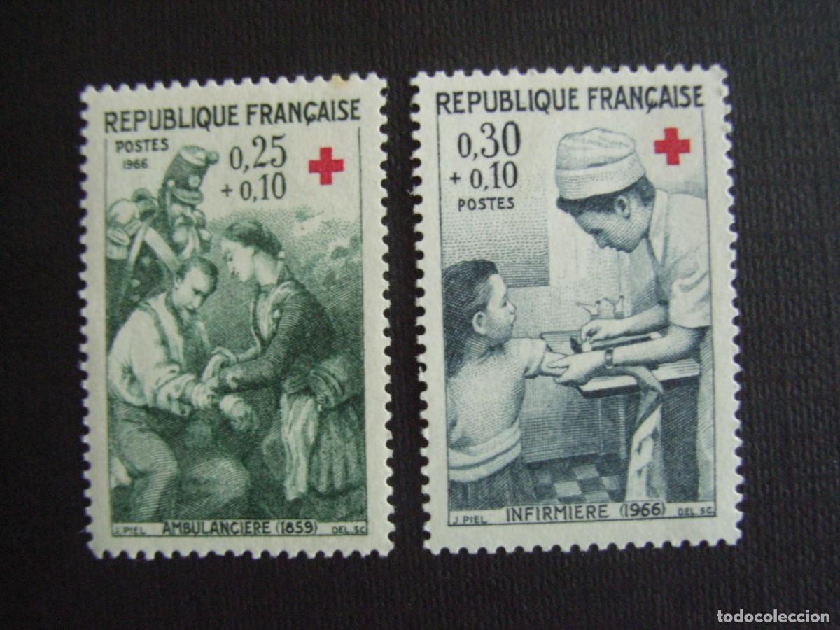 Sellos: FRANCIA N&ordm; YVERT 1508/9*** A&Ntilde;O 1966. PRO CRUZ ROJA. ENFERMERAS