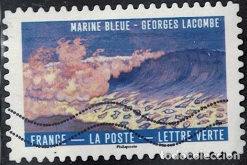 Sellos: Francia 2026 Oblit&eacute;r&eacute; Used Le Bleu dans l'Art Marine bleue Georges Lacombe Y&T FR 2663