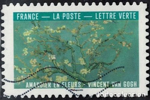 Sellos: Francia 2026 Oblit&eacute;r&eacute; Used Le Bleu dans l'Art Amandier en fleurs Vincent Van Gogh Y&T FR 2660