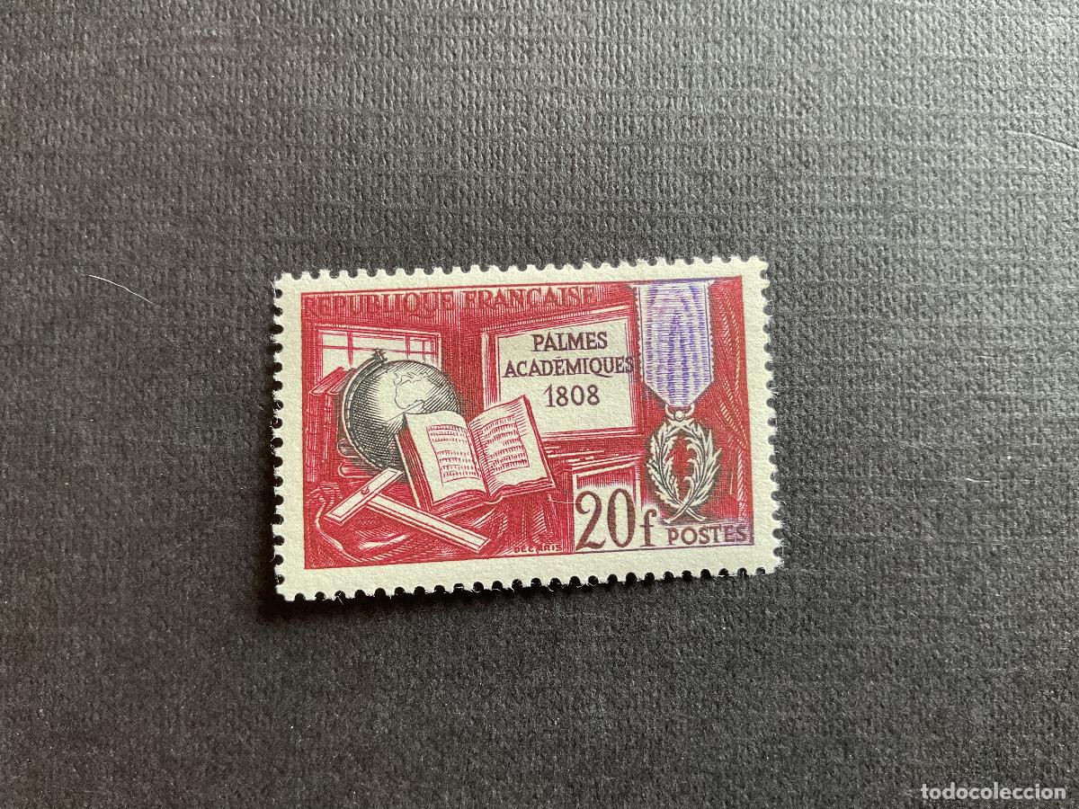 Sellos: FRANCIA N&ordm; YVERT 1190** A&Ntilde;O 1959. 150 ANIVERSARIO DE LAS PALMAS ACADEMICAS. CON CHARNELA