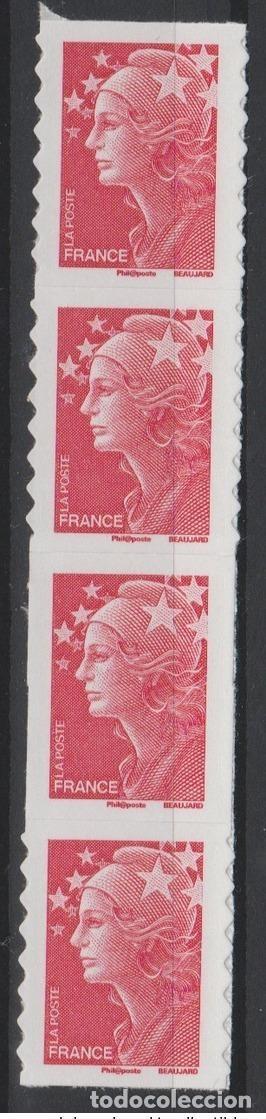 Sellos: Francia 2008 YT adhesivo 175a Marianne de Beaujard ND accidental Rojo Nuevo** RARO
