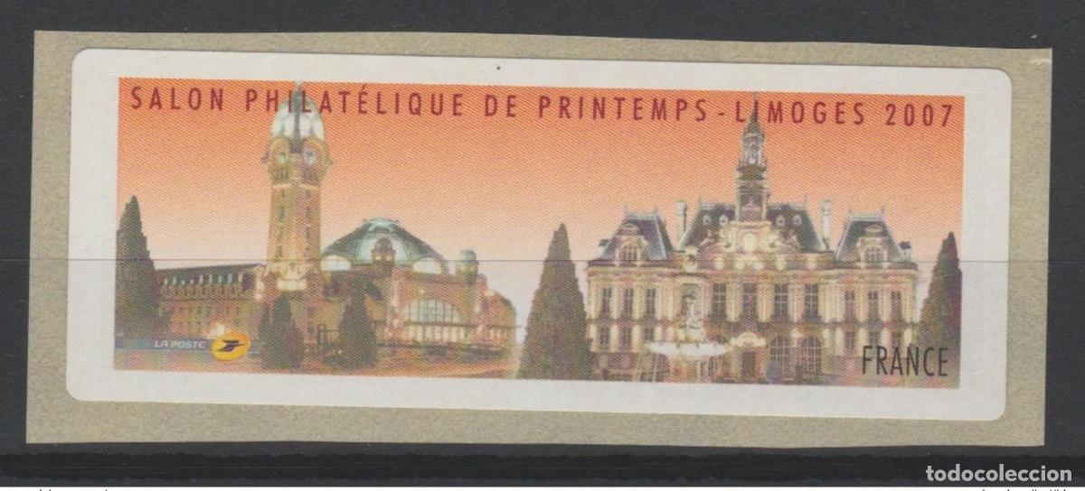 Sellos: Francia 2007 Vi&ntilde;eta LISA ATM Philatelic Show Spring Limoges SIN valor
