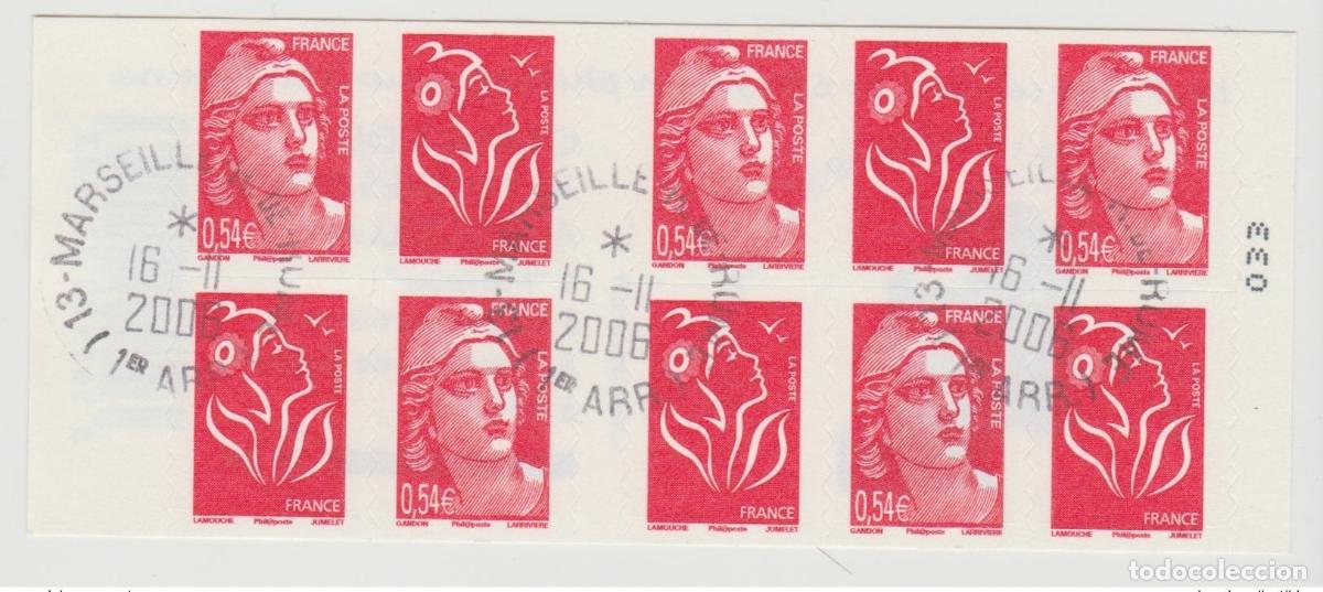 Sellos: Francia 2007 YT 1514 Carnet Marianne de Gandon obl. Primer d&iacute;a Marsella 16/11/2006